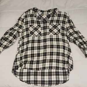 Button up Striped Blouse 2X